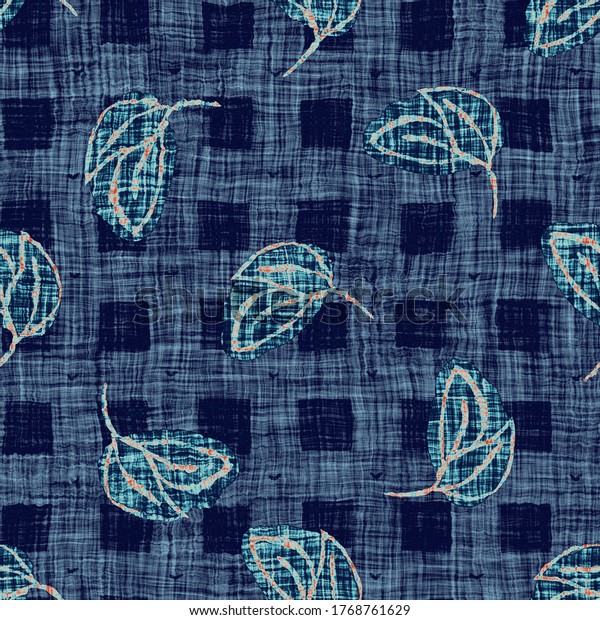 Seamless Indigo Patchwork Stripe Texture Blue Stock Illustration ...