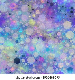 Seamless iridescent rainbow light pattern for print. High quality illustration. Swirly mix of pastel colors resembling holographic foil. Fantasy spectrum mermaid fantastical pattern for print.