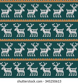  seamless knitted pattern with deers