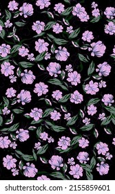 Seamless large, small assorted flower pattern.