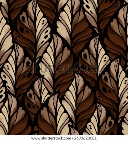 Seamless leaves pattern. Hand draw floral pattern
