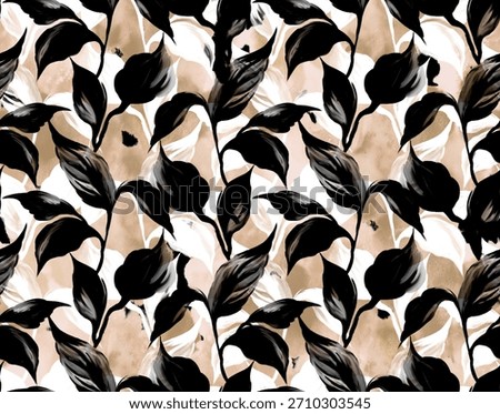 Seamless leaves pattern. Hand draw floral pattern