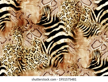 Seamless leopard pattern, abstract zebra print.