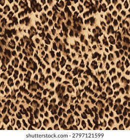 Seamless leopard print pattern featuring natural animal-inspired spots in a classic wild cat design. Trendy exotic texture ideal for fashion fabrics, textile prints, wallpaper, wrapping paper, backgrounds, packaging, and decorative surface design. High-quality repeating pattern with timeless safari and jungle style.
