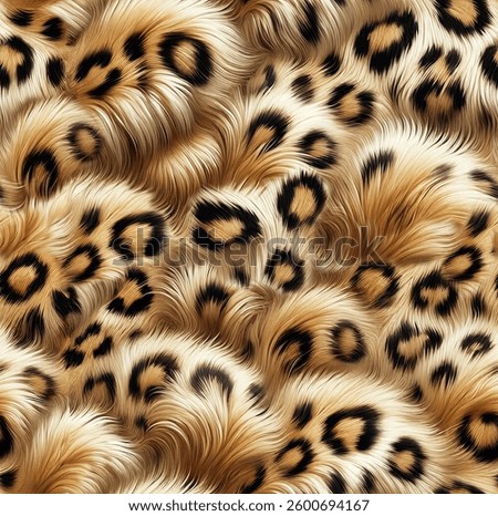 Seamless leopard print pattern with ultra-realistic fur texture. A luxurious and trendy animal print design, ideal for textiles, fashion, wallpapers, and stylish home decor.
