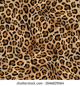 Seamless Leopard Skin Pattern, Realistic