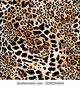 Seamless Leopard Skin Pattern,hand Drawn