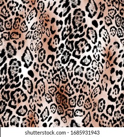 Seamless Leopard Texture, Jaguar Print, African Animal Fur