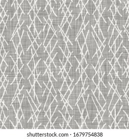Seamless light grey woven stripes linen texture background. Flax hemp fiber natural pattern. Organic fibre close up weave fabric surface material. Ecru striped natural cloth textured rough material