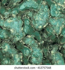 Seamless Malachite Surface. The Cut Mineral. Beautiful Texture Green Stone.
