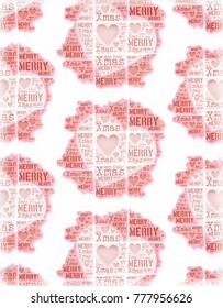 Seamless Merry Xmass Words With Hearts Pattern Image