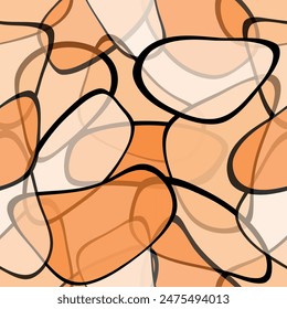 Seamless model, various figure shape. Collage. Illustration in stained glass style. Art Deco. Seamless patterns with figures of different colors. For wallpaper, textile print, tile and wrapping.