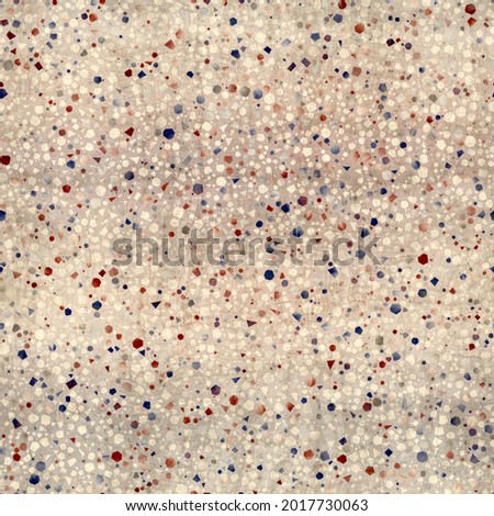 Seamless modern abstract terrazzo pattern swatch. High quality illustration. Random trendy confetti design for textile print or interior design or floor. Colorful micro speckle tile mosaic material.