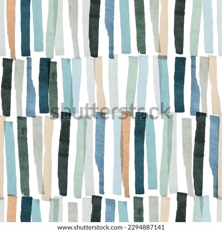 Seamless modern hand drawn pattern with color strokes
