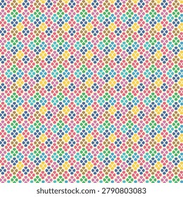 Seamless Multicolor Circular Geometric Pattern for Fabric Design