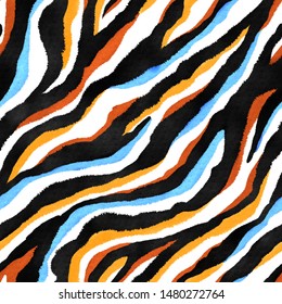 seamless multicolor zebra print pattern