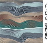 Seamless natural landscape hill pattern for print. Horizontal line stripes that resemble hills or mountains in a natural landscape or geological earth view. Abstract surface design.