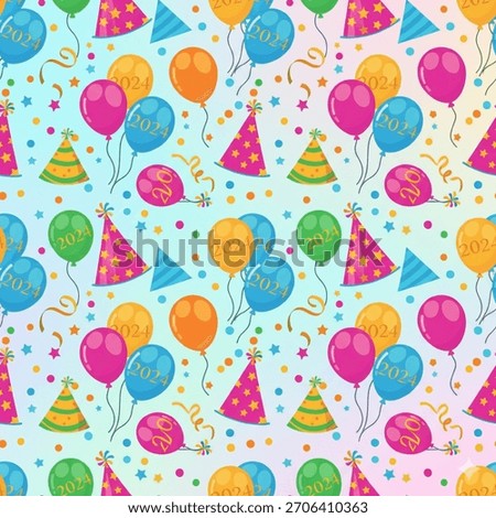 Seamless New Year 2026 pattern with festive elements, modern style, perfect for backgrounds , decorations.
