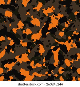 Seamless Orange And Brown Fashion Camo Pattern