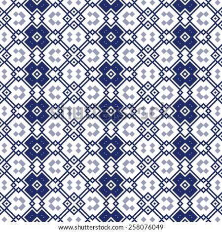 Seamless ornamental pattern in blue spectrum