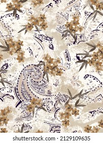 Seamless Paisley Pattern, Ethnic Print.