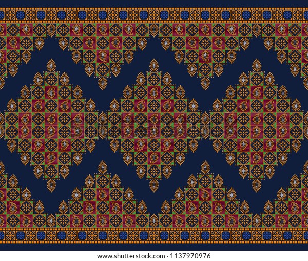 Seamless Paisley Traditional Indian Motif Stock Illustration 1137970976