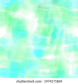 Seamless Pastel Tie Dye Swirl Graphic Motif Pattern For Print. High Quality Illustration. Faux Cloudy Random Hippie Culture Delicate Soft Funky Artistic Digitally Rendered Bright Vibrant Dye Design.