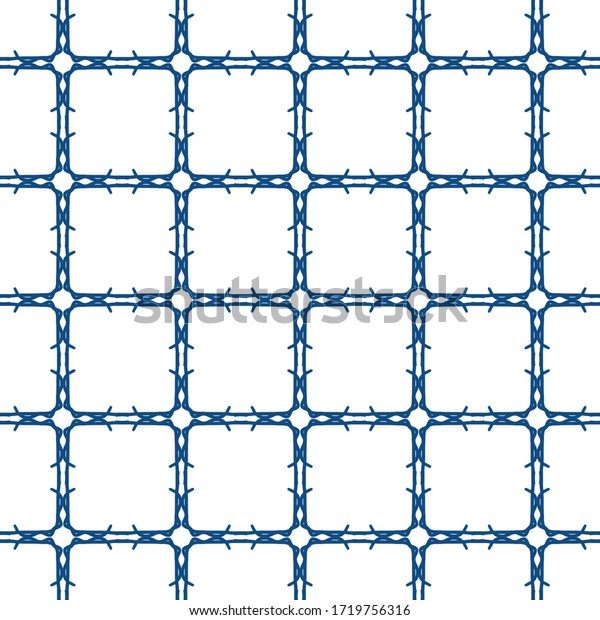 seamless
pattern abstract grid with circle blue on a white background for
fabric, wallpaper, print, tiles, room
divider.