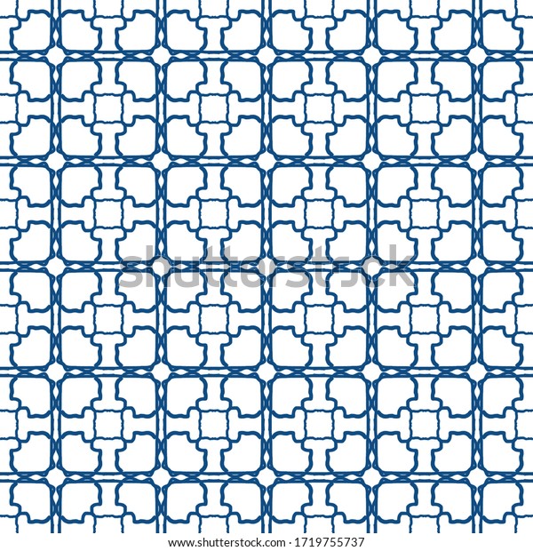 seamless\
pattern abstract grid with flowers blue on a white background for\
fabric, wallpaper, print, tiles, room\
divider.