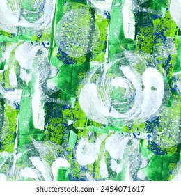 Seamless pattern with abstract pattern. Mixed media and collage.  Hand-drawn illustration. 