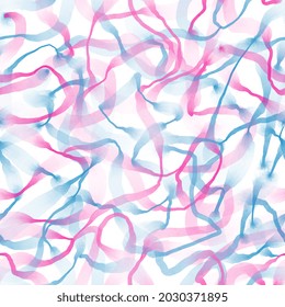 Seamless pattern with abstract watercolor stripes drawn by a brush