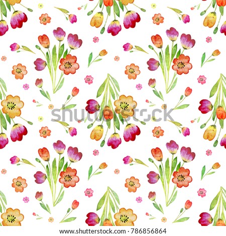seamless pattern abstracts floral composition tulips