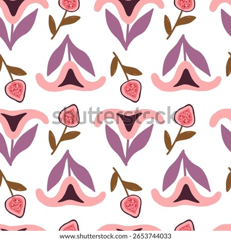 Seamless pattern with anatomical uterus illustrations in clinical style, themed around female health and reproductive care