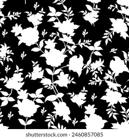 Seamless pattern with anemones and eucalyptus. Hand draw watercolor illustration.
