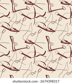 Seamless pattern with arches on a white background. Scarf print. Fabric design.