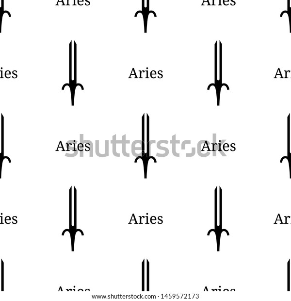 Seamless Pattern Aries Zodiac Sword Sign のイラスト素材 1459572173