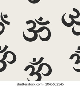 Seamless Pattern Aum Om Ohm Symbol Stock Illustration 2045602145 ...