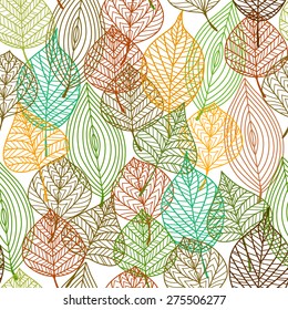 Seamless Pattern Autumnal Leaves Square Format Stock Illustration ...