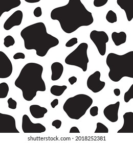 Seamless Pattern Black And White. Cow Hide Background