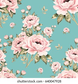 Seamless pattern of bouquets of roses-4