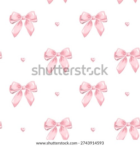 Seamless pattern with bows and hearts