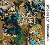 Seamless pattern with butterfly wings close-up.