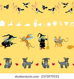 Seamless pattern and characters