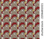 seamless pattern of chicken cartoon