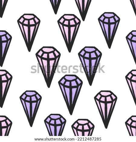 Seamless pattern with Cristal, pattern with daimond