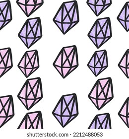 Seamless pattern with Cristal, pattern with diamond 