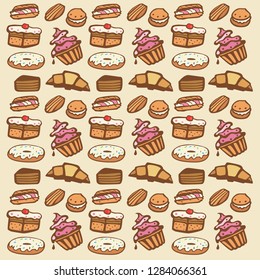 Seamless pattern with Cupcake