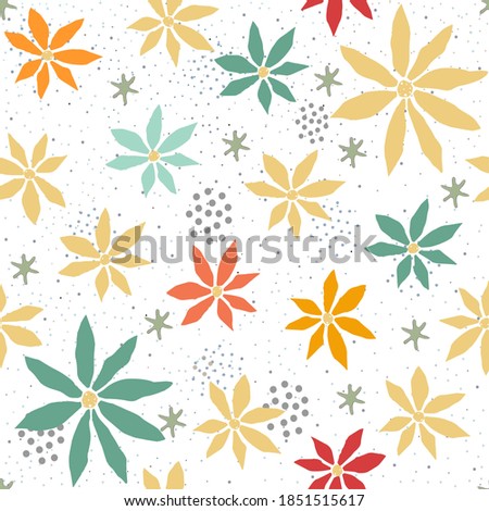 Seamless Pattern with Cute Apples on cute background. Scandinavian Style. 