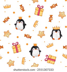 seamless pattern with cute penguins. animal background - Powered by Shutterstock