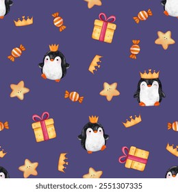 seamless pattern with cute penguins. animal background - Powered by Shutterstock